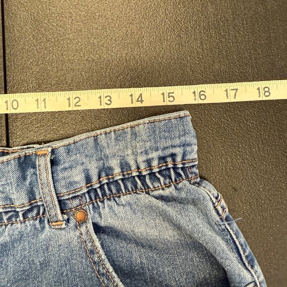 Jordache Womens Paperbag High-Waisted Jeans Size Large 31”W Raw Hem Medium Wash - Picture 3 of 14